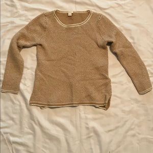 J Crew tan and white sweater size m